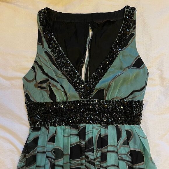 ZaraWoman - 100% Silk sleeveless dress bead detail. Open back. Size S - Picture 3 of 6